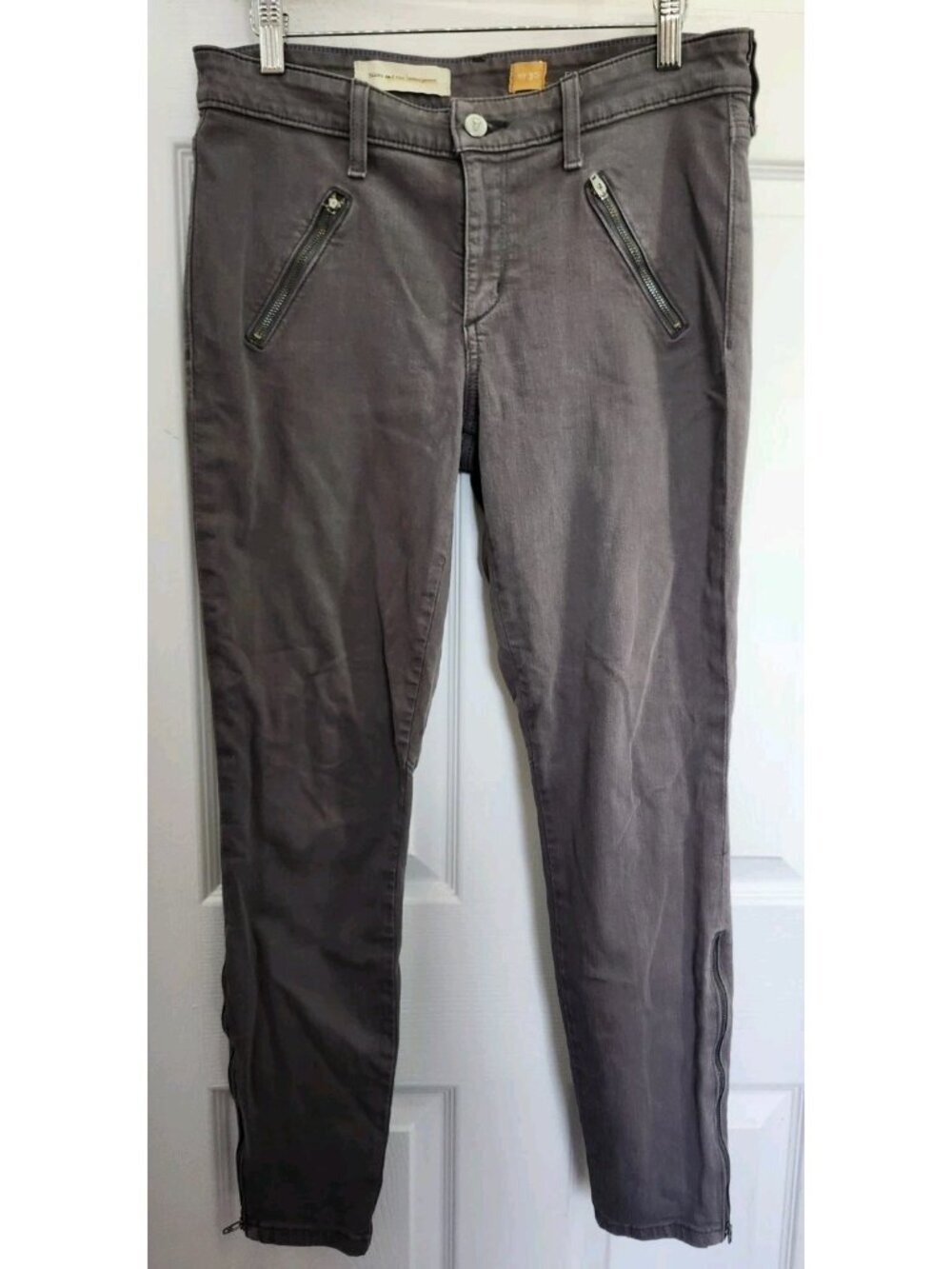 Pilcro & The Letterpress Women 30 Skinny Leg Zipper Pocket Ankle Denim Jeans